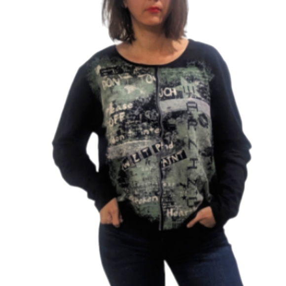 Hot Topic Tops - SOCIAL COLLISION • HOT TOPIC Graffiti Graphic Top